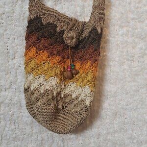 Beautiful handmade bohemian hippie style crossbody of natural fibres